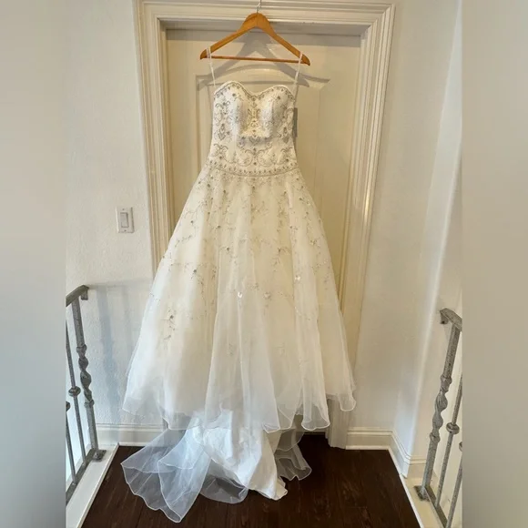 knee length dresses for ladies 2000s Oleg Cassini Couture Ivory Silk Satin Wedding Dress w Open Beade   Shrimpton Couture